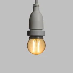 Catena 5 m, 8 lampadine led pendenti globo Ø 45 mm di 2 Watt, h 30 cm, prolungabile