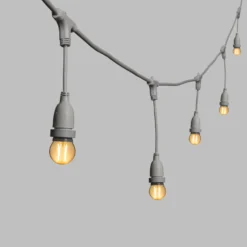 Catena 5 m, 8 lampadine led pendenti globo Ø 45 mm di 2 Watt, h 30 cm, prolungabile