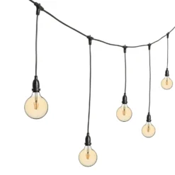 Catena 5 m, 8 lampadine led pendenti globo Ø 125 mm 8 Watt dimmerabili, h 70 cm, prolungabile