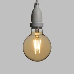 Catena 5 m, 8 lampadine led pendenti globo Ø 95 mm 8 Watt dimmerabili, h 30 cm, prolungabile