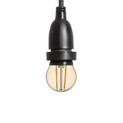 Catena 5 m, 8 lampadine led pendenti globo Ø 45 mm di 2 Watt, h 30 cm, prolungabile