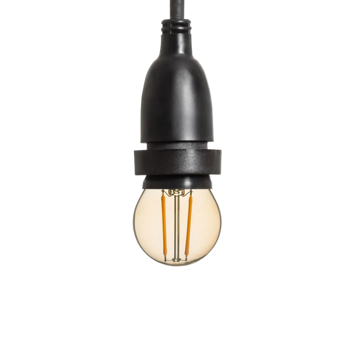 Catena 5 m, 8 lampadine led pendenti globo Ø 45 mm di 2 Watt, h 30 cm, prolungabile
