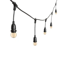 Catena 5 m, 8 lampadine led pendenti globo Ø 45 mm di 2 Watt, h 30 cm, prolungabile