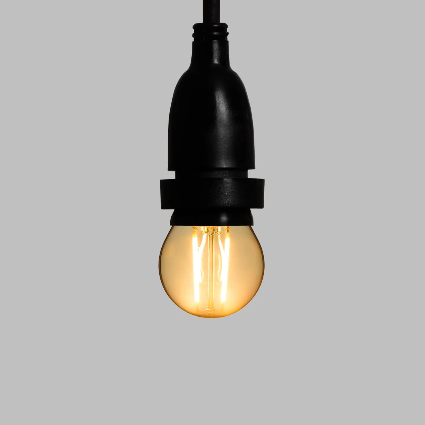 Catena 5 m, 8 lampadine led pendenti globo Ø 45 mm di 2 Watt, h 30 cm, prolungabile