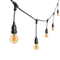 Catena 5 m, 8 lampadine led pendenti goccia Ø 67 mm 8 Watt dimmerabili, h 30 cm, prolungabile