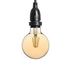 Catena 5 m, 8 lampadine led pendenti globo Ø 95 mm da 4 Watt, h 30 cm, prolungabile