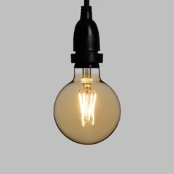 Catena 5 m, 8 lampadine led pendenti globo Ø 95 mm 8 Watt dimmerabili, h 70 cm, prolungabile