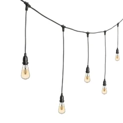 Catena 5 m, 8 lampadine led pendenti Edison Ø 64 mm di 4 Watt, h 70 cm, prolungabile