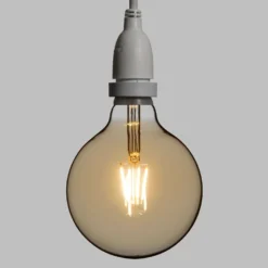 Catena 5 m, 8 lampadine led pendenti globo Ø 125 mm di 4 Watt, h 70 cm, prolungabile
