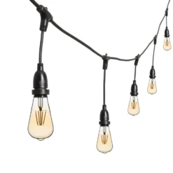 Catena 5 m, 8 lampadine led pendenti Edison Ø 64 mm di 4 watt dimmerabili, h 30 cm, prolungabile
