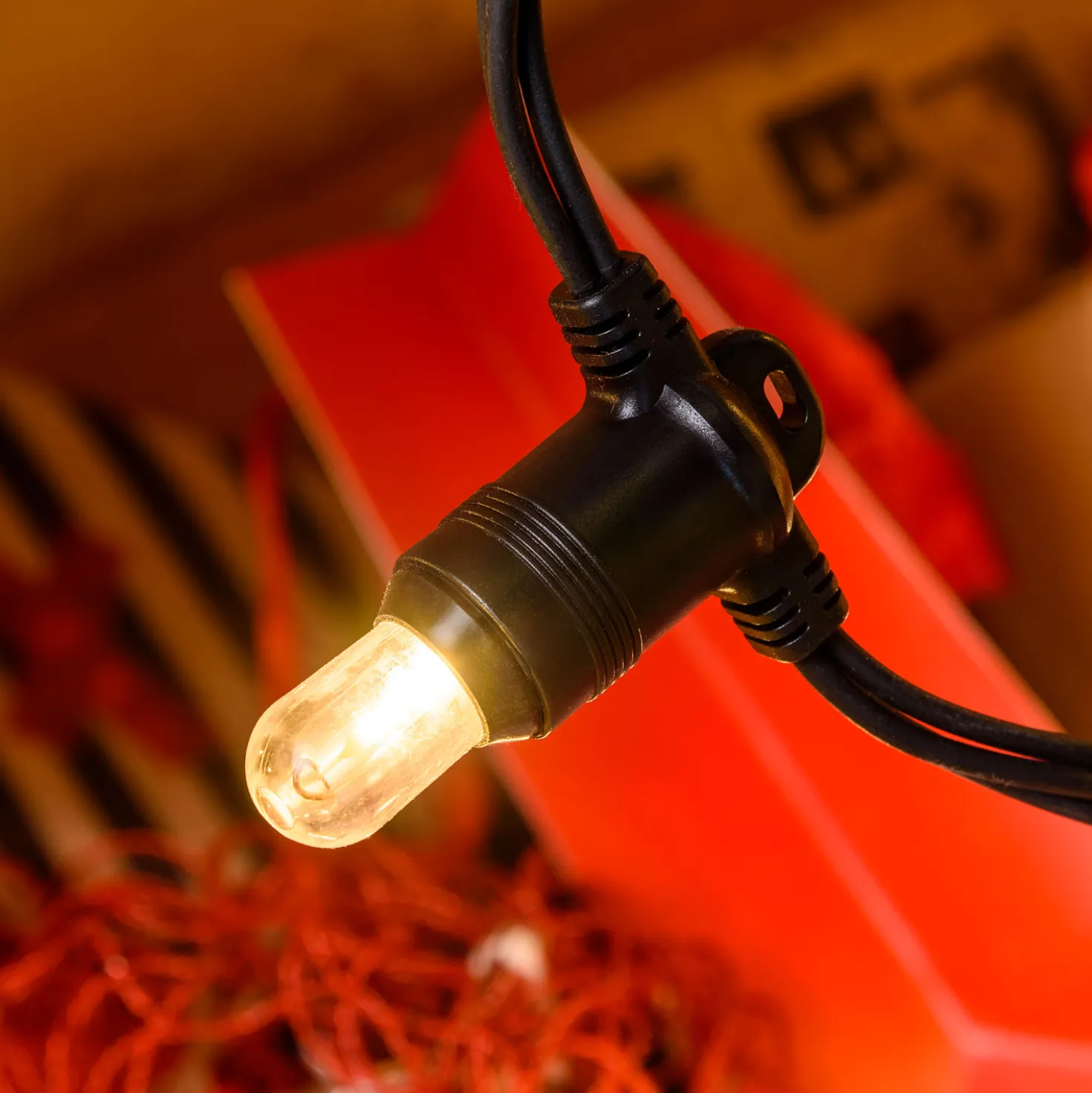 Catena 6 m, 20 lampadine Ø 18 mm, filament led bianco caldo, prolungabile, senza presa
