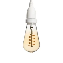 Catena 5 m, 8 lampadine pendenti Edison Ø 64 mm, h 30 cm, led a spirale, prolungabile