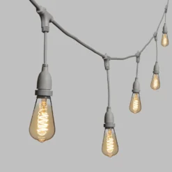 Catena 5 m, 8 lampadine pendenti Edison Ø 64 mm, h 30 cm, led a spirale, prolungabile