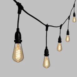 Catena 5 m, 8 lampadine pendenti Edison Ø 64 mm, h 30 cm, led a spirale, prolungabile
