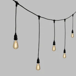 Catena 5 m, 8 lampadine pendenti Edison Ø 64 mm, h 70 cm, led a spirale, prolungabile