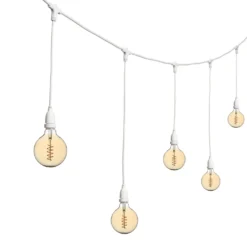 Catena 5 m, 8 lampadine pendenti globo Ø 125 mm, h 70 cm, led a spirale, prolungabile