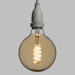 Catena 5 m, 8 lampadine pendenti globo Ø 125 mm, h 30 cm, led a spirale, prolungabile