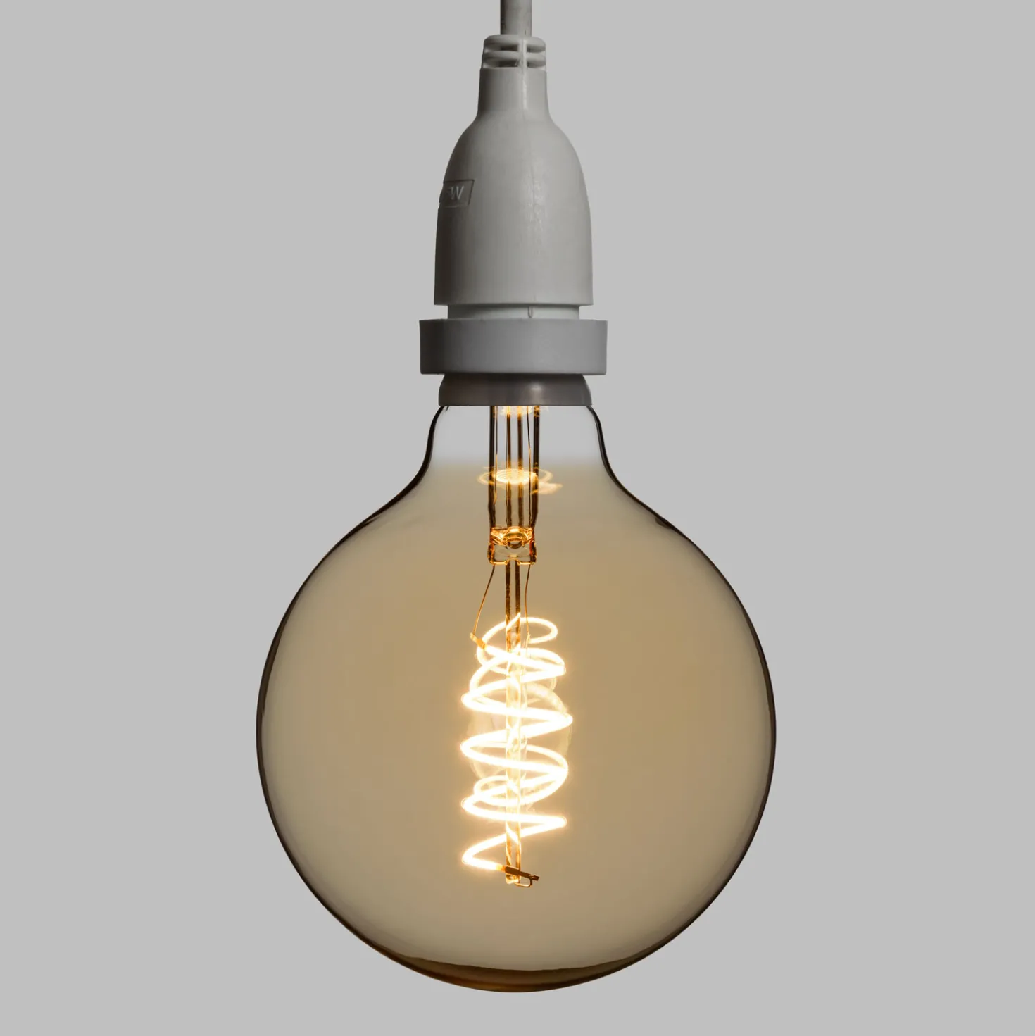 Catena 5 m, 8 lampadine pendenti globo Ø 125 mm, h 30 cm, led a spirale, prolungabile