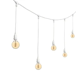 Catena 5 m, 8 lampadine pendenti globo Ø 95 mm, h 70 cm, led a spirale, prolungabile