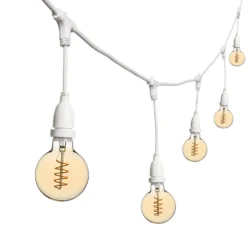 Catena 5 m, 8 lampadine pendenti globo Ø 95 mm, h 30 cm, led a spirale, prolungabile