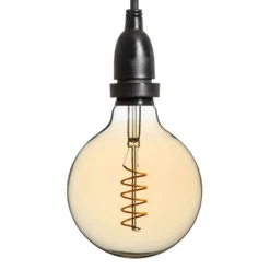 Catena 5 m, 8 lampadine pendenti globo Ø 125 mm, h 30 cm, led a spirale, prolungabile