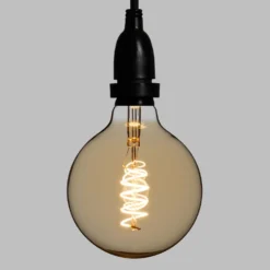 Catena 5 m, 8 lampadine pendenti globo Ø 125 mm, h 30 cm, led a spirale, prolungabile