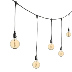 Catena 5 m, 8 lampadine pendenti globo Ø 125 mm, h 70 cm, led a spirale, prolungabile