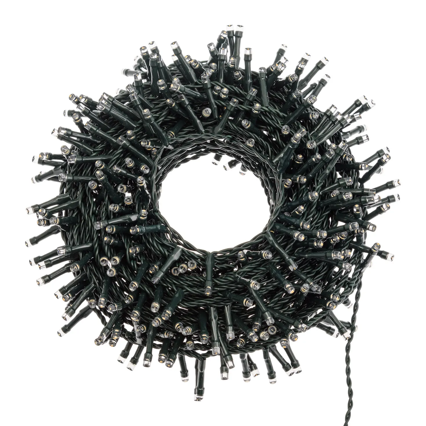 Catena 40 m, 1000 led bianco caldo, cavo verde
