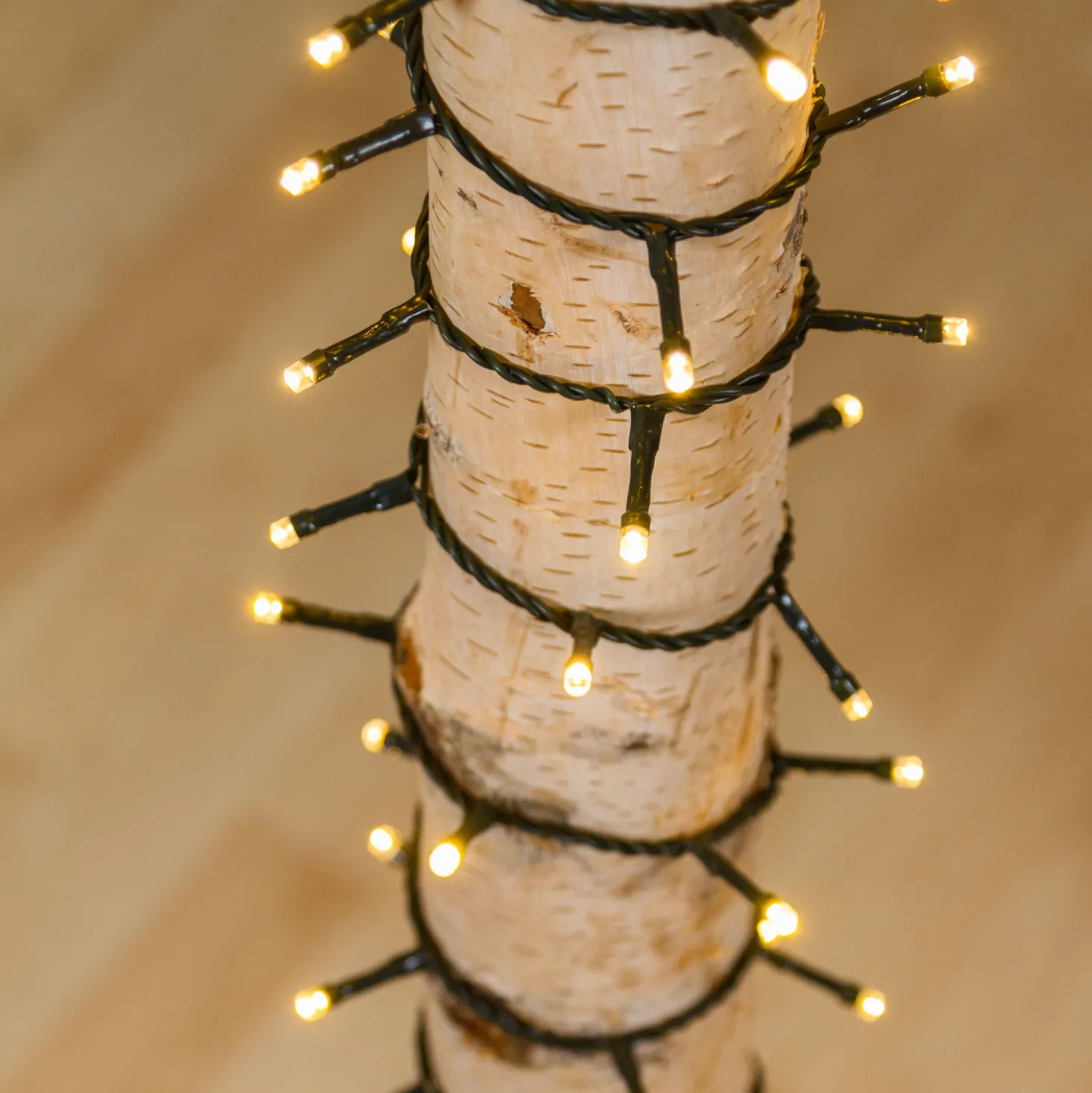 Catena 8 m, 200 led bianco caldo, cavo verde