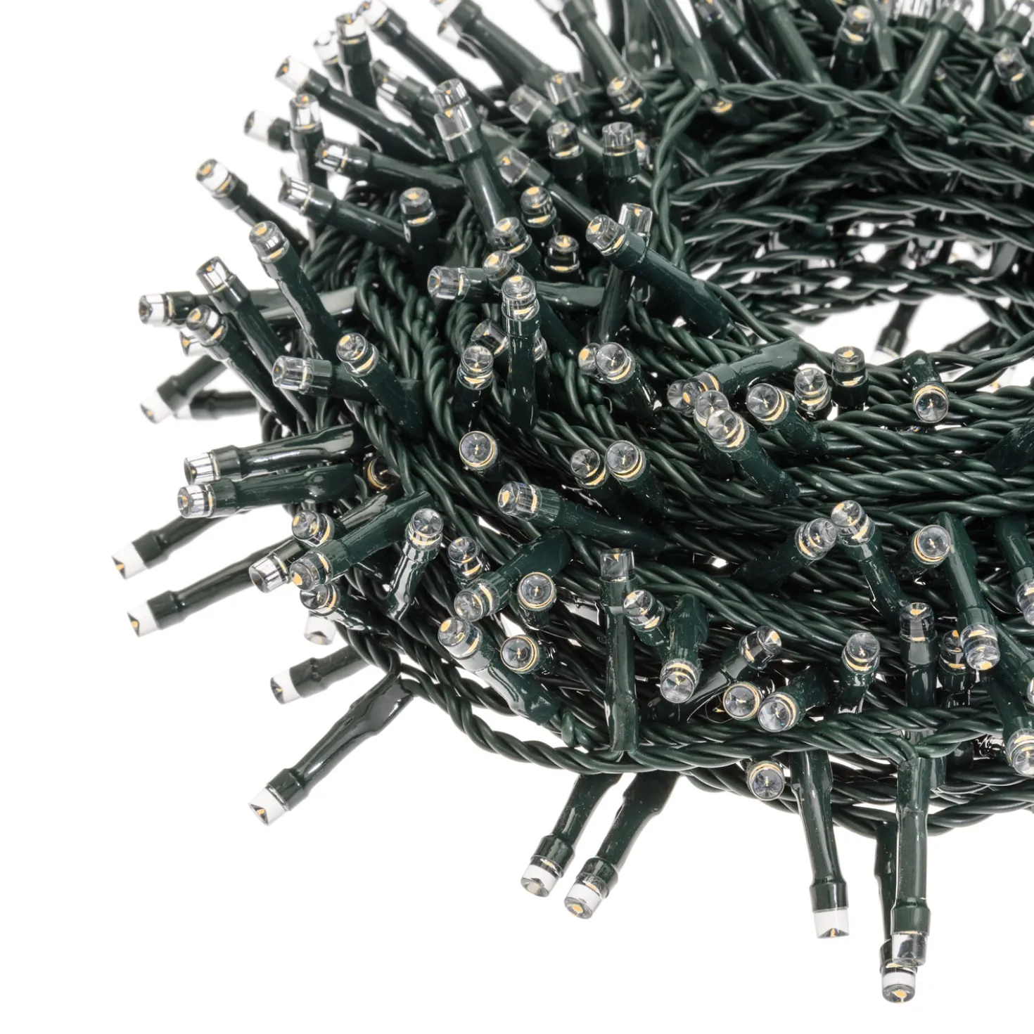 Catena 28 m, 700 led bianco caldo, cavo verde