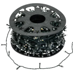 Catena 100 m, 1000 led Convex Ø 8 mm, bianco caldo e bianco freddo, cavo verde