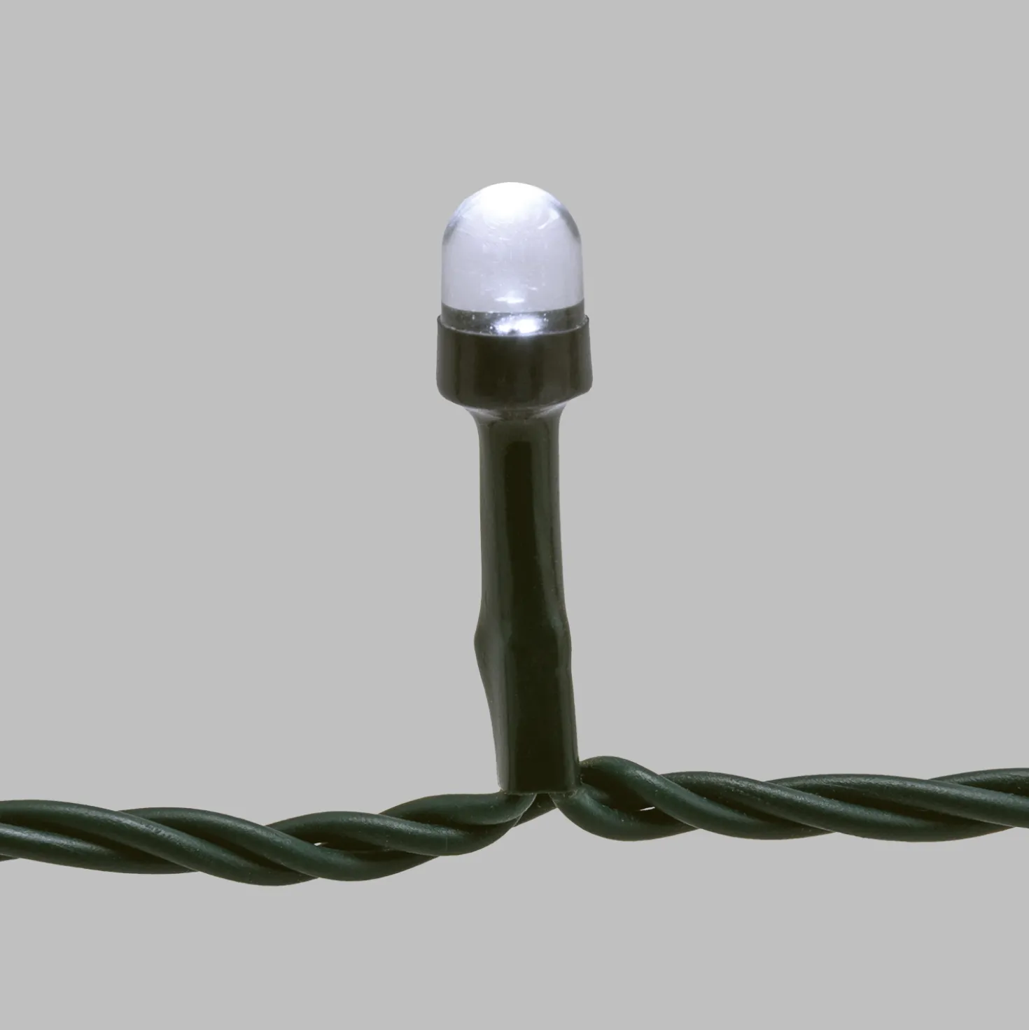 Catena 100 m, 1000 led Convex Ø 8 mm, bianco caldo e bianco freddo, cavo verde