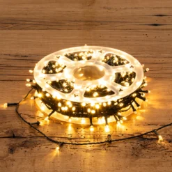 Catena 50 m, 500 led Convex Ø 6.8 mm, bianco caldo, cavo verde