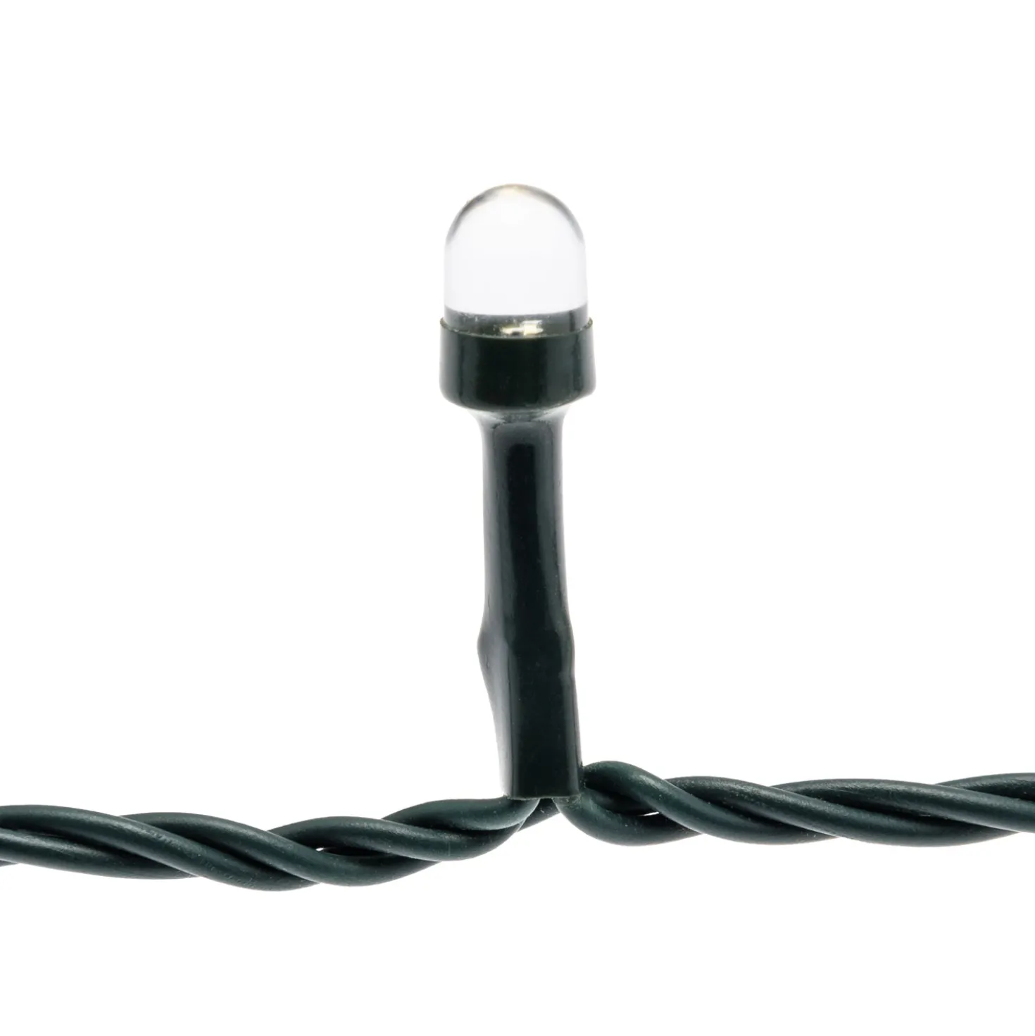 Catena 100 m, 1000 Led Convex Ø 8 mm, bianco caldo, cavo verde