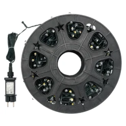 Catena 100 m, 1000 Led Convex Ø 8 mm, bianco caldo, cavo verde
