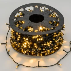 Catena 100 m, 1000 Led Convex Ø 8 mm, bianco caldo, cavo verde