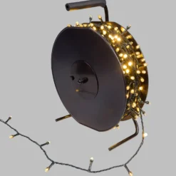 Catena 60 m, 750 led Convex Ø 6,8 mm, bianco caldo, cavo verde