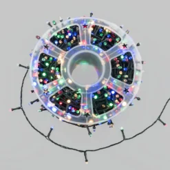 Catena 100 m, 1000 led Convex Ø 6.8 mm, multicolor, cavo verde