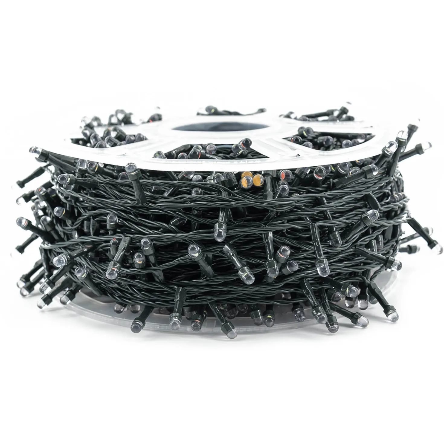 Catena 100 m, 1000 led Convex Ø 6.8 mm, multicolor, cavo verde