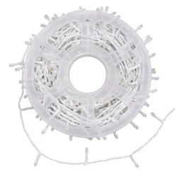 Catena 50 m, 500 led Diamante Bubble bianco caldo, cavo bianco