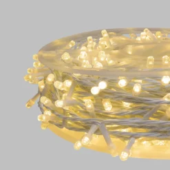 Catena 50 m, 500 led Diamante Bubble bianco caldo, cavo bianco