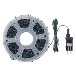 Catena 50 m, 500 led Diamante Bubble bianco freddo, cavo verde