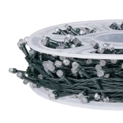 Catena 50 m, 500 led Diamante Bubble bianco freddo, cavo verde