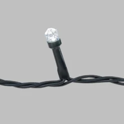 Catena 50 m, 500 led Diamante Bubble bianco freddo, cavo verde
