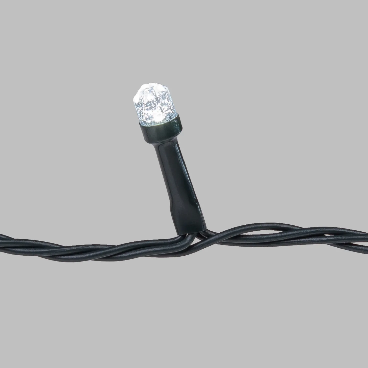 Catena 50 m, 500 led Diamante Bubble bianco freddo, cavo verde