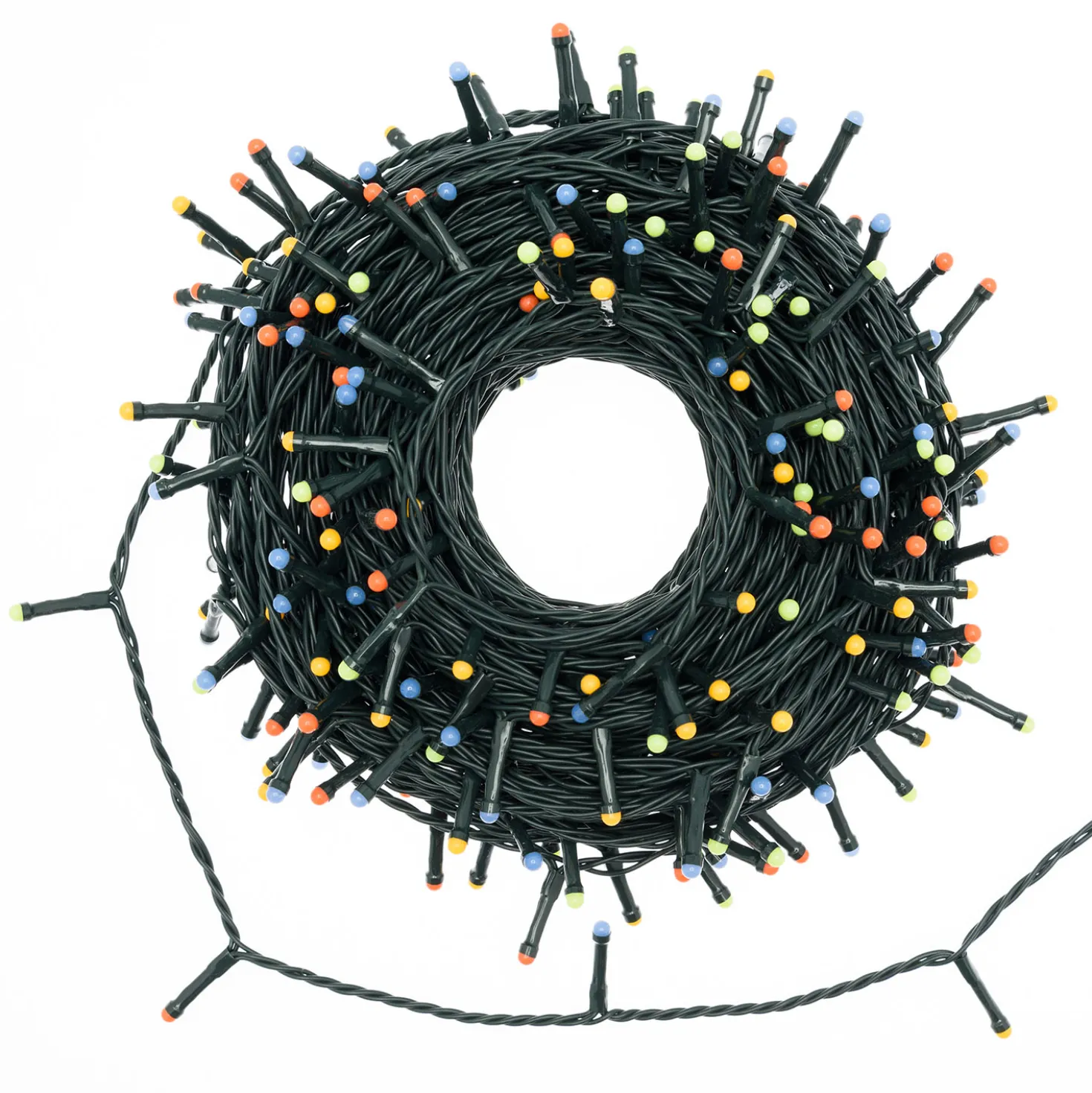 Catena 25 m, led multicolor, pannello solare e trasformatore inclusi