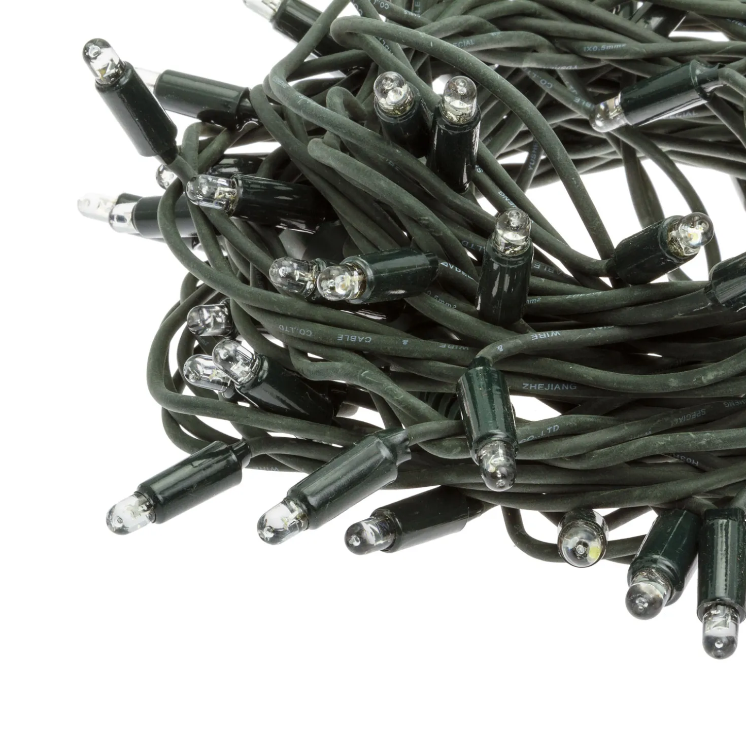 Catena 20 m, 200 maxiled bianco caldo, cavo verde, prolungabile, IP67