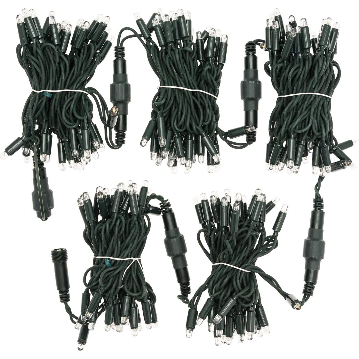 Catena 20 m, 200 maxiled bianco caldo, cavo verde, prolungabile, IP67
