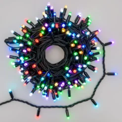 Catena 20 m, 200 maxiled RGB cambiacolore, cavo nero, prolungabile, IP67
