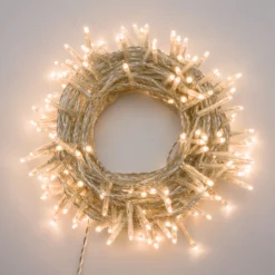 Catena 13,1 m, 180 miniled bianco caldo, cavo trasparente